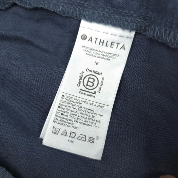 NEW Athleta Voyager Linen Utility Pants Ankle Crop Minimal Beachy Boho Lagenlook - Picture 8 of 9